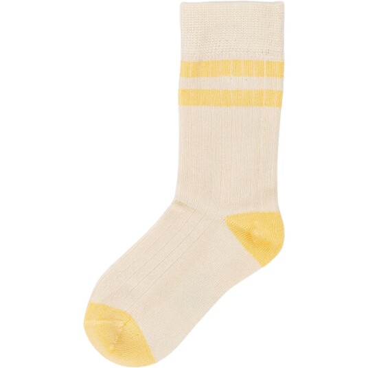 minipop® Off White/Yellow Sun Bambus Strømper Sport 19-22