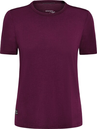 Saucony Stopwatch Short Sleeve EGGPLANT HEATHER S