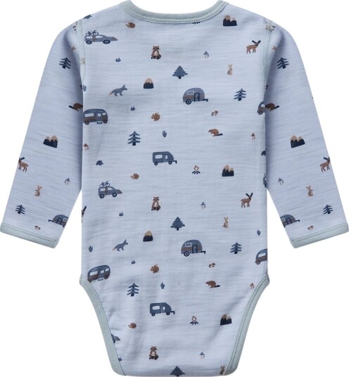 Hust and Claire Body I/e   Merinoull Ull   HCBo Wool   Baby Blue   Hust and Claire   1½ år (86)   Langermet Body   Lyseblå