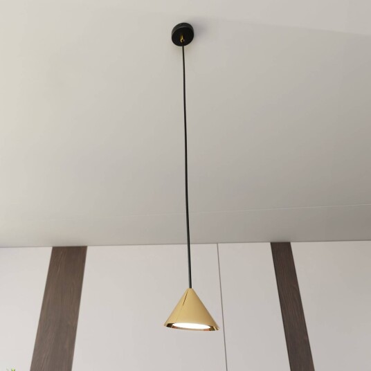 EMIBIG LIGHTING Hengelampe Elit 1 lyskilde gullfarget metall Opphengssystem 1 m