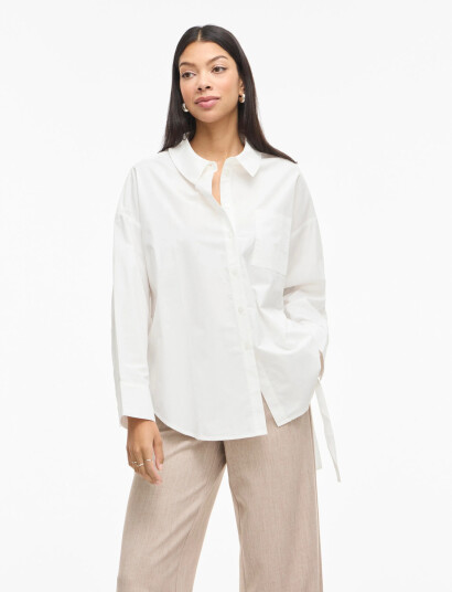 Vila Visiji L/S Lacing Shirt White 34 Vila Visiji L/S Lacing Shirt White 34