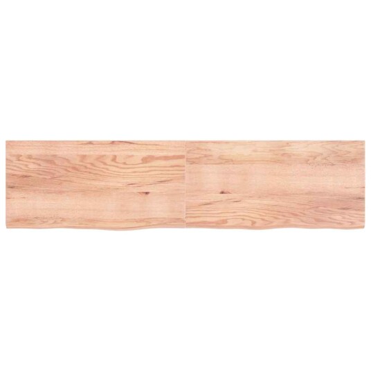 vidaXL Vegghylle lysebrun 200x50x4 cm behandlet heltre eik