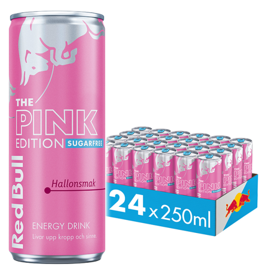 24 x Red Bull Energidryck 250 ml Sockerfri pink Edition OS
