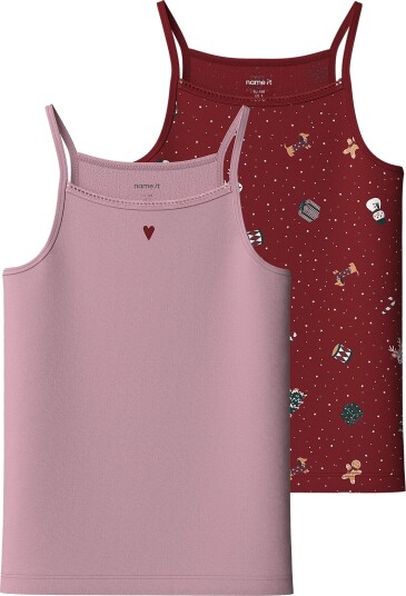 Name It Nkfvismas 2P Strap Top Giftpack Red 122 128