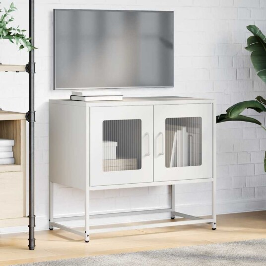 TV-skap Hvit 68x39x60,5 cm Kaldvalset Stål 8721158371713