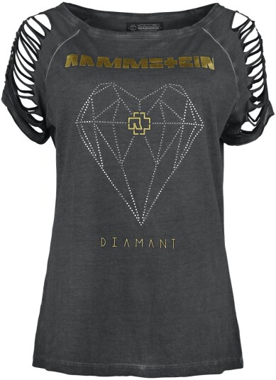 Rammstein T-skjorte Diamant S til 5XL Damer mørkegrå