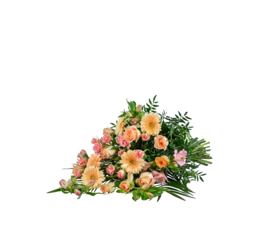 Bårebukett/ båredekorasjon i pastellfarger 70 cm Bårebukett/ båredekorasjon i pastellfarger 70 cm