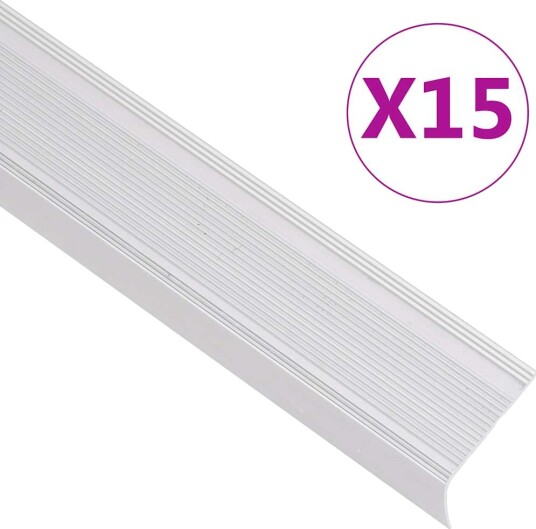 Trappeneser L form 15 stk aluminium 100 cm sølv