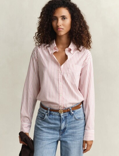 Gant Rel Luxury Oxford Stripe Bd Shirt Cream 38