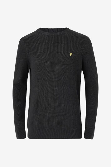 Lyle & Scott Pullover Engineered Rib Crew Neck Svart Lyle & Scott Pullover Engineered Rib Crew Neck Svart