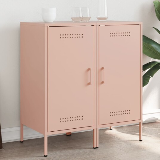 Skjenker 2 stk rosa 36x39x79 cm stål 8721102389771