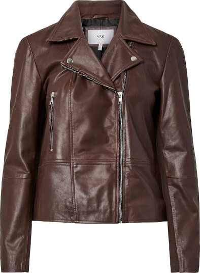 YAS Skinn jakke yasSophie Leather Jacket Rød