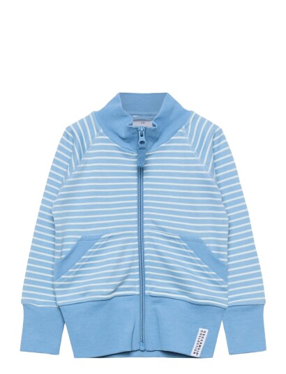 Geggamoja Zip Sweater Striped Blue 86/92 Geggamoja Zip Sweater Striped Blue 86/92