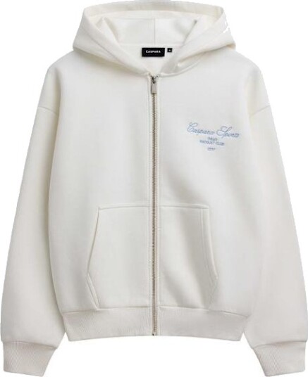 Caspara Racquet Club Zip Hoodie Dame White W Vintage Blue S Caspara Racquet Club Zip Hoodie Dame White W Vintage Blue S