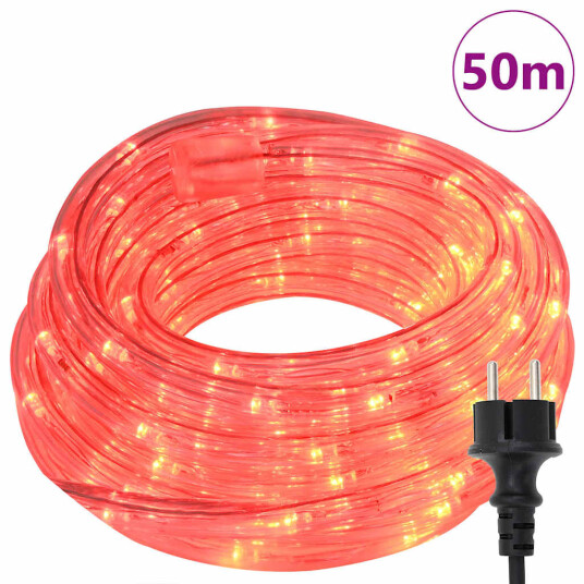 Lyskabel med 1200 LED Rød 50 m PVC Lyskabel med 1200 LED Rød 50 m PVC