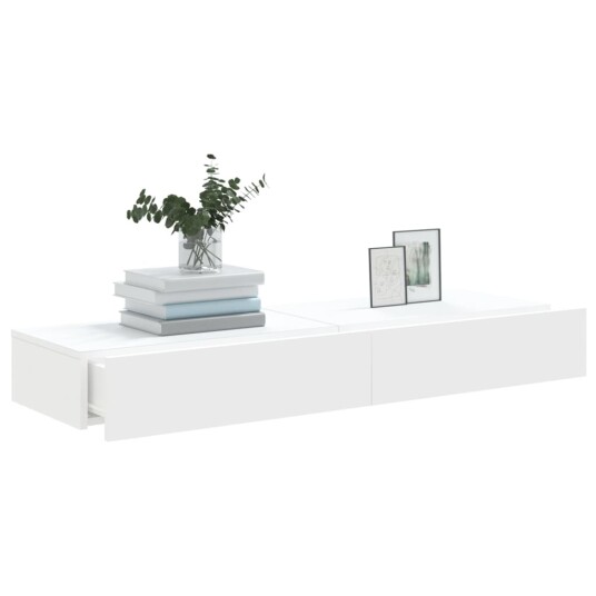 vidaXL TV-benker med LED-lys 2 stk hvit 60x35x15,5 cm 8721012261983