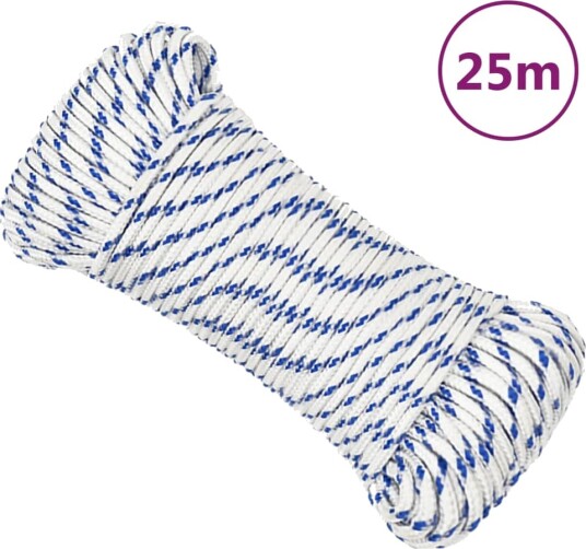 Båttau hvit 5 mm 25 m polypropylen