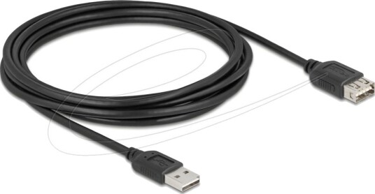 Delock Usb Forlengelseskabel Usb Hann Reversibel Til Usb Hunn Reversibel Usb 2.0 3 M Easy Usb Svart
