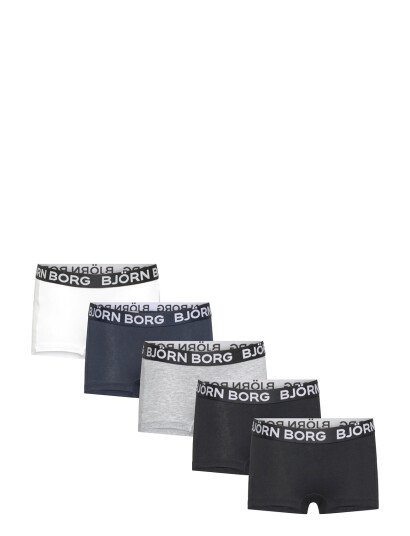 Björn Borg Cotton Stretch Boxer Shorts 5P Grey 110 116 Björn Borg Cotton Stretch Boxer Shorts 5P Grey 110 116