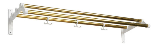 Essem Design Nostalgi 291 hattehylle messing, hvitt stativ