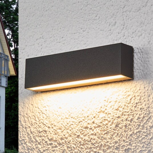 Lucande Elvira - grafittgrå LED-utevegglampe med IP65