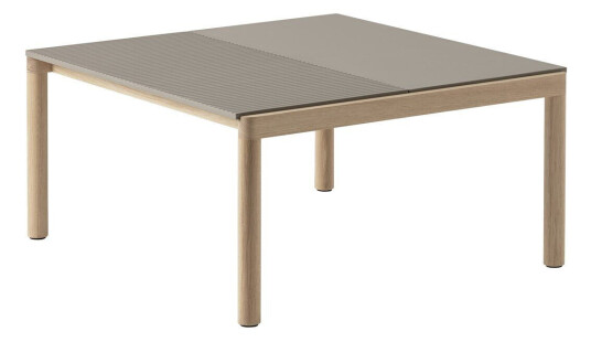 Muuto Couple 1 Plain-1 Wavy salongbord 80 x 84 x 40 cm Taupe-oak