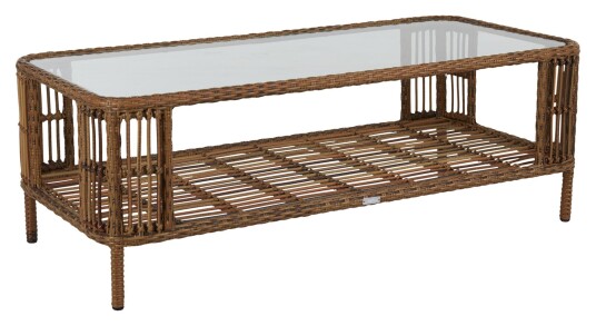 Brafab Anemon Loungebord m. glass, 140x65, Polyrotting Brafab Anemon Loungebord m. glass, 140x65, Polyrotting
