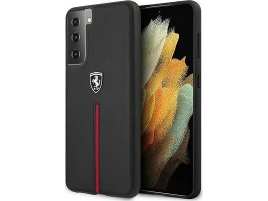 Ferrari Feosihcs21mbk S21+ G996 Svart/Svart Hardt Etui Off Track Lær Nylonstropp