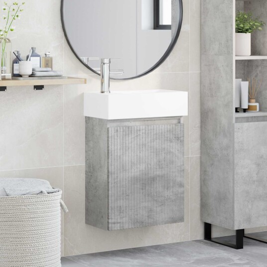 Badeværelses enhet med kran Betonggrå 45,5 x 22,5 x 84 cm Badeværelses enhet med kran Betonggrå 45,5 x 22,5 x 84 cm