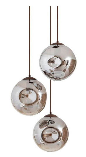Lindby Valentina hengelampe glass sirkel 3 lysk