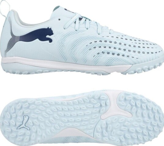 PUMA Future 9 Play + Mid TT Dreamrush Isblå/Blue Jewel Barn Turf (TF) størrelse 38