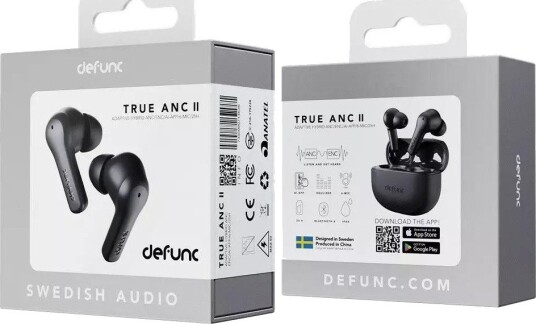 Defunc True Lite II TWS Trådløse Ørepropper Svart med 20 timer Batteritid