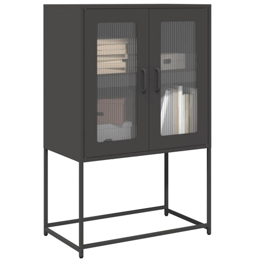 Highboard Sort 68x39x107 cm Stål 8721158372086