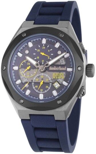 Timberland Herreklokke TDWGQ2231201 Abbotville Blå/Gummi Ø45 mm