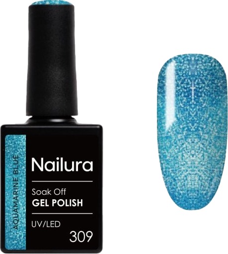 Nailura Gelpolish 309 – Akvamarinblå – 10 ml