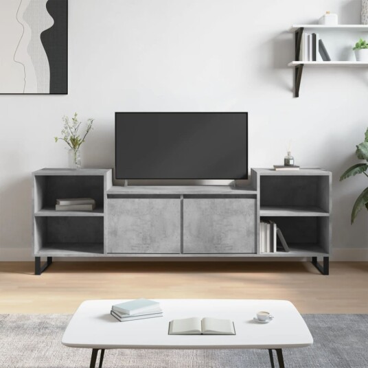 vidaXL TV-benk betonggrå 160x35x55 cm konstruert tre 8721012113916