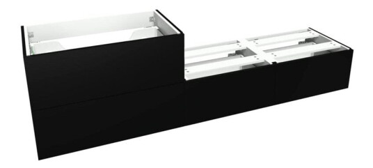 Vikingbad Servantskap Slett Mie Smart 200x46x57cm Svart Matt / 200cm