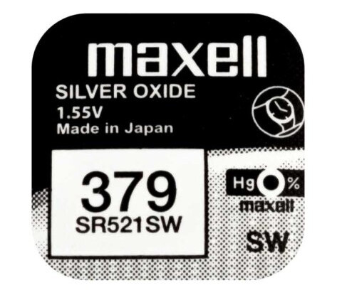 Maxell Knapcelle Batteri 1 Stk. 379 / Sr521sw 1,55V Maxell Knapcelle Batteri 1 Stk. 379 / Sr521sw 1,55V