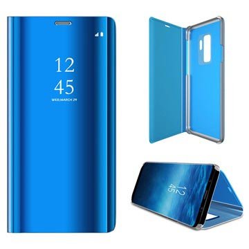 Luxury Mirror View Samsung Galaxy S9+ Flip-deksel Blå