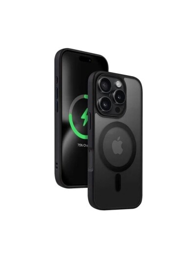 CRONG Hybrid Frost MAG Cover   Case with MagSafe for iPhone 16 Pro Max Black