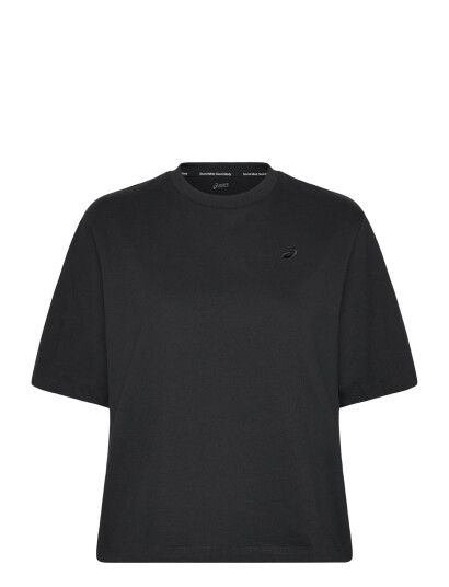Asics Asics Spiral Embroidery Relaxed Tee Black L Asics Asics Spiral Embroidery Relaxed Tee Black L