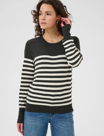 Kaffe Kalizza Striped Knit Pullover - Navy - XXL Kaffe Kalizza Striped Knit Pullover - Navy - XXL