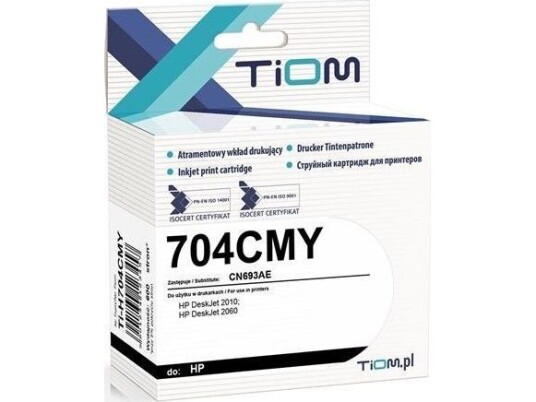 Tiom Blekk Tiom Blekk For Hp 704Cmy | Cn693ae | 7Ml | C-Eller