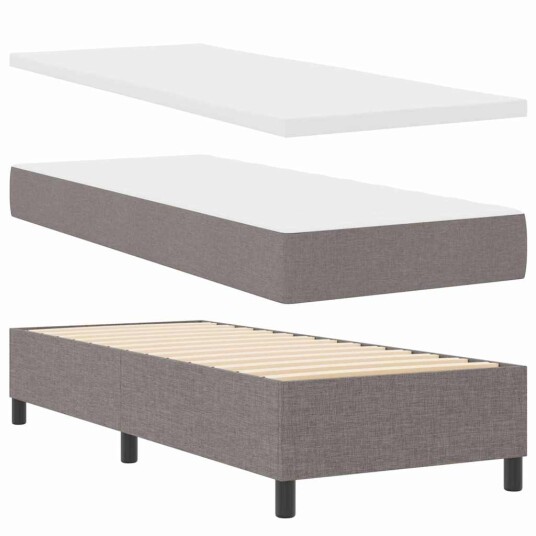 Boksmadrass med madrass i taupe 80x200 cm stoff