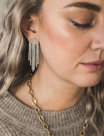 By Jolima Cabana Crystal Earring   Gold   ONE SIZE