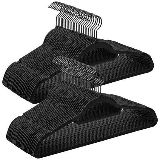 Kleshengere med fløyel 50 pk   Svart