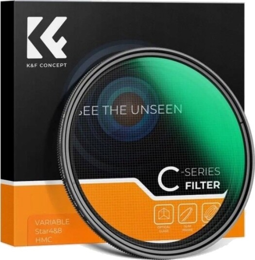 K&F Concept Stjernefilter 49 Mm (Kf01.2326) 2-I-1 X4 & X8, Star-Filter