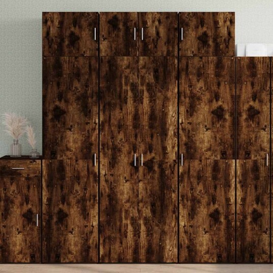 Oppbevaringsskap røkt eik 70x42,5x225 cm konstruert tre