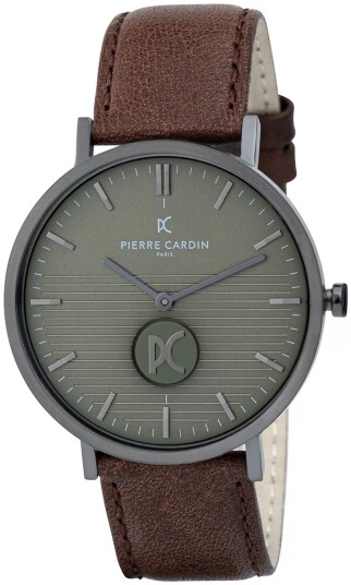 Pierre Cardin Herreklokke CBV.1047 Belleville Stripes Grå/Lær Ø42 Pierre Cardin Herreklokke CBV.1047 Belleville Stripes Grå/Lær Ø42