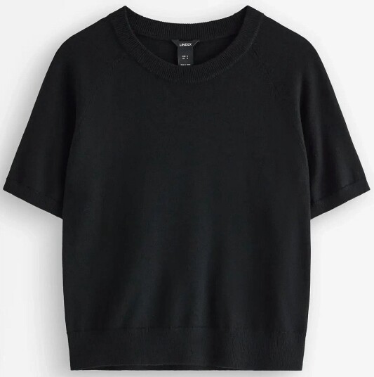 Lindex Fine Knit Top In Merino Wool BLACK S